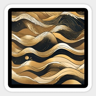 Golden Waves Sticker